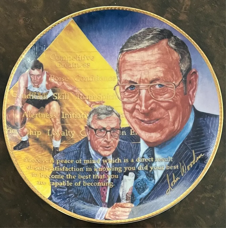 1989 Gartlan USA They Call Him Coach John Wooden collector plate